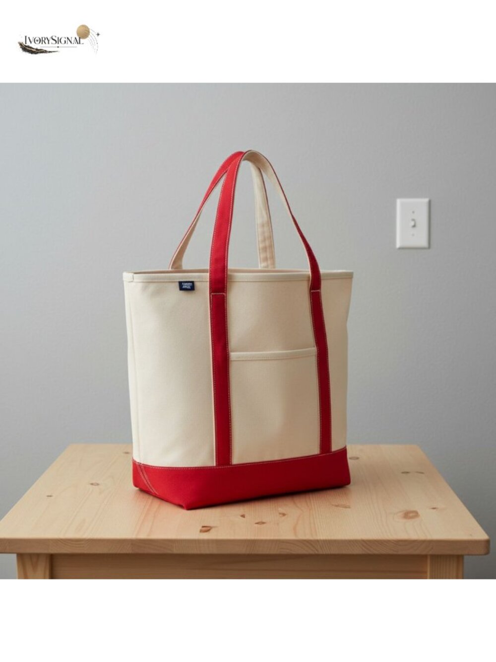 Lands' End Open Canvas Tote Cotton Water Resistant Shoulder Bag